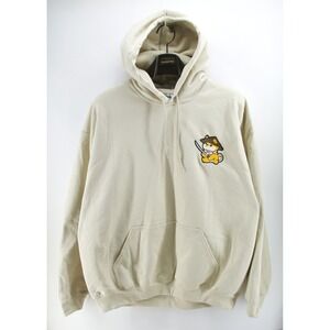 Shiba Inu Ninja Embroidered Hoodie Beige XL Gildan